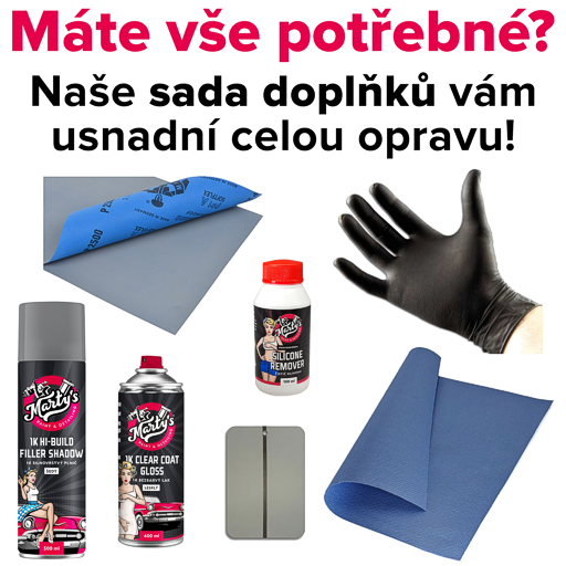 Doplňková sada pro opravu metalického laku pomocí spreje.
