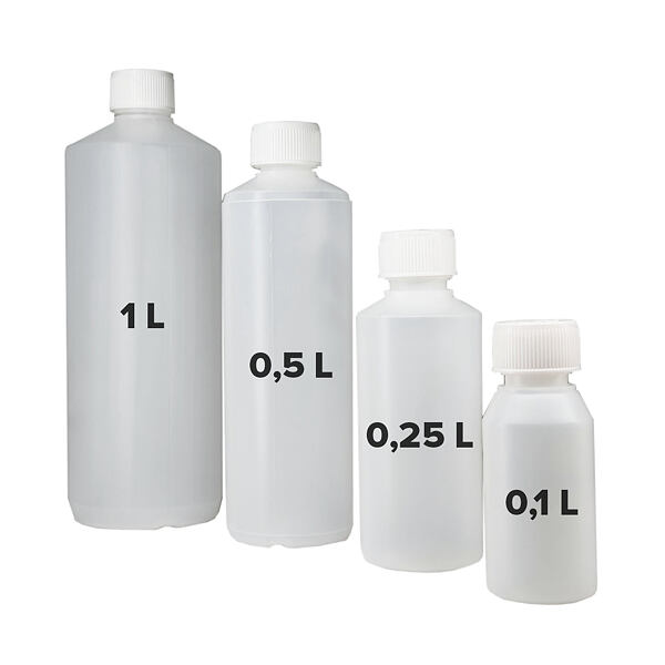 Láhve jsou dostupné v různých velikostech.