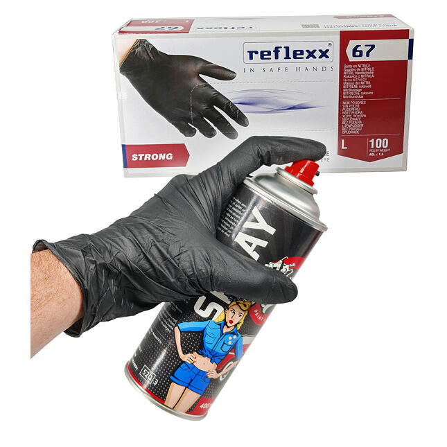 Reflexx 67 - Odolné nitrilové rukavice - velikost L - 100ks
